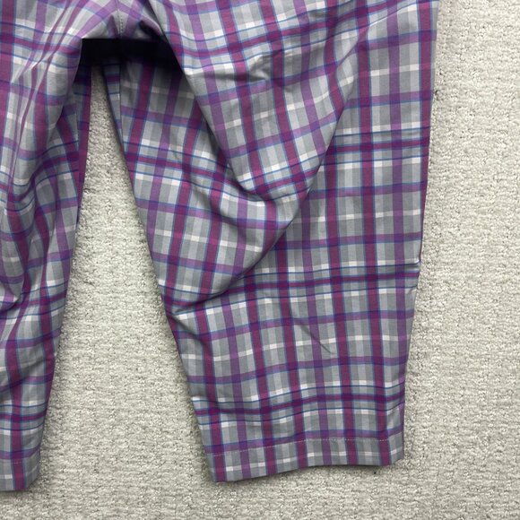 Adidas Capri Pants Womens Plaid Mid Rise Climalite Golf Athletic Casual Read - Picture 13 of 13